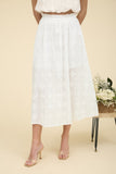 Eyelet Ruffle Detail Midi Skirt