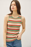 Color Block Striped Sweater Tank