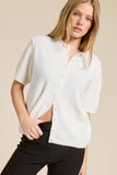 Short Sleeve Button Down Cardigan Top