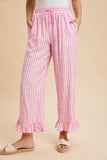 Checker Ruffled Cue Pajama Pants