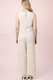 Solid Woven Linen Sleeveless Top