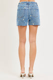 High Rise Shorts With Embroidered Details