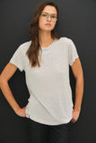 Linen Blended Striped Relaxed Tee