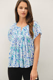 Printed Flutter Woven Blouse