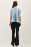 Printed Flutter Woven Blouse