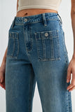 High-rise Wide Leg Crop Trouser Hem