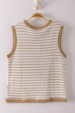 Stripe Knit Button Down Top