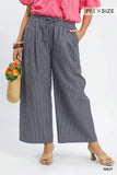 Curvy-Striped Wide-leg Pants