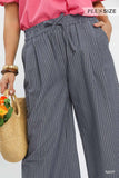 Curvy-Striped Wide-leg Pants