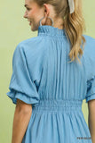 Ruffle V-neck Midi Dress