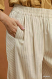 Pinstripe Wide Leg Pull-on Pants
