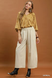 Pinstripe Wide Leg Pull-on Pants