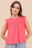 Ruffle Detail Solid Knit Top Ruffle Detail Solid Knit Top