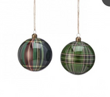 4" Gentlemen Styro Plaid Ball Ornament
