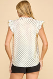 Ruffle Sleeve Polka Dot Blouse