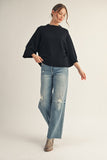 Drop Shoulder Soft Comfy Sweater Top
