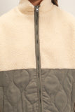 Quilted Sherpa Zip Up Jacket