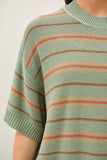 Half Sleeve Striped Sweater