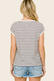 Split Neck Multi Striped Sweater