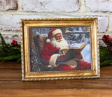 6" Antique Gold Book Santa Frame