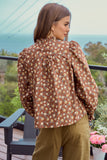 Luxe String Floral Lace Relaxed Cotton Blouse