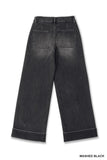 Washed Utility Pocket Cropped Denim