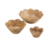 Wd Decratv Bowl Brn 12", 9", 6"w