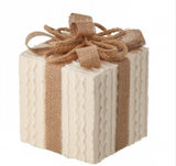 7" Sweater W/burlap Trim Gift Box Ornament