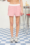 Stripe Contrast Waist Knit Shorts
