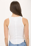 Washed Raw Edge Sleeveless Knit Tank Top
