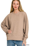 Ribbed Balloon Sleeve Pullover
