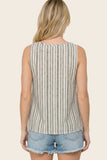 Short Sleeve Striped Tunic With Varsity Taped Hem