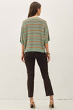 Half Sleeve Striped Sweater