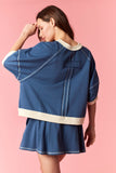 Reverse Stitch Crop Sweatshirt