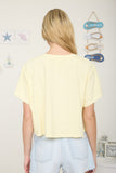 Boxy Fit Henley Short Sleeve Knit Top