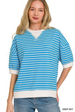 Striped Rib Banded Pullover