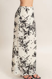 Contrast Velvet Print Maxi Skirt