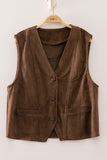 Soft Faux Suede V-neck Vest