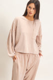 Mineral Wash Puff Long Sleeve Boxy Top