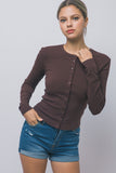 Ribbed Long-sleeve Cardigan