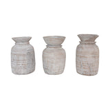 Round Reclaimed Wood Vase