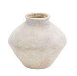 Cer Urn Vase White Wash 7"w, 7"h
