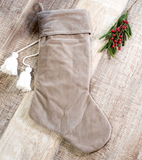 22"L Latte Velvet Stocking