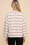 Womens Textured Stitch Detail Long Sleeve Knit Top