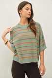 Half Sleeve Striped Sweater