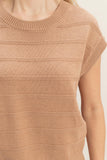 Textured Round Neck Dolman Sleeve Top