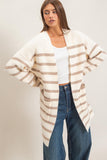 Open Front Stripe Cardigan