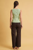 Adjustable Tie V-neck Ribbed Tank Sweater