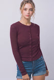 Ribbed Long-sleeve Cardigan