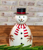 8" Metal Snowman With Hat